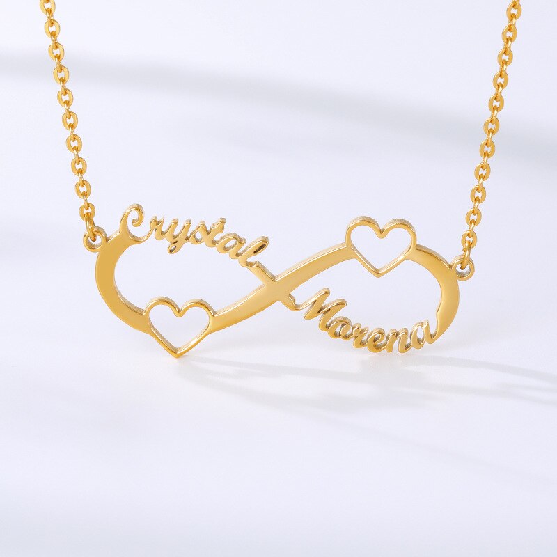 Sterling silver 925 & Gold 14k plated infinity Necklace