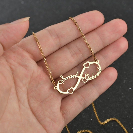 Sterling silver 925 & Gold 14k plated infinity Necklace