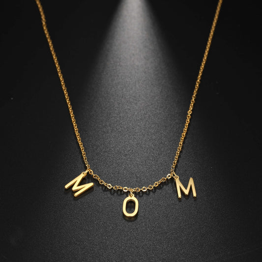 Sterling silver 925 & Gold 14k plated MOM Necklace